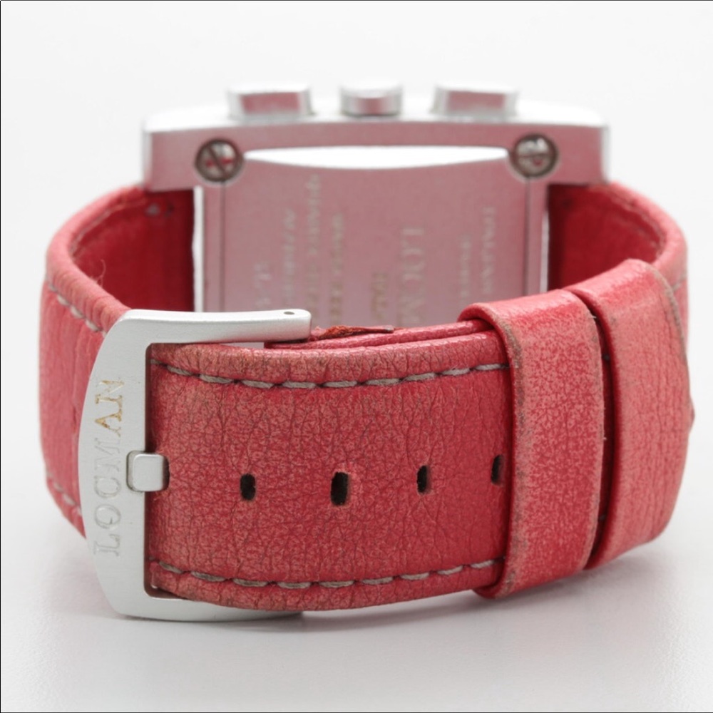 *Locman Aluminum Red Dial Chronograph Watch, Works - Picture 6 of 6
